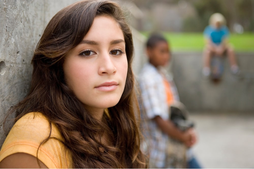 teenage girl hanging out